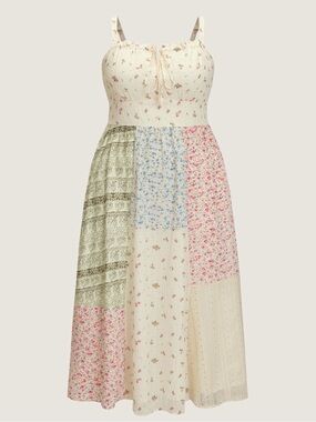 BloomChic Floral Patchwork print drawstring maxi dress size 22/24 
NWT